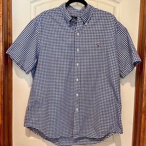 Men's Polo by Ralph Lauren button down gingham shirt. Size XL, like new!